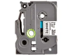Ruban laminé tze pour titreuse brother p-touch tze251 24mm coloris impression noir/blanc