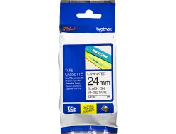 Ruban laminé tze pour titreuse brother p-touch tze251 24mm coloris impression noir/blanc