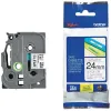 Ruban laminé tze pour titreuse brother p-touch tze151 24mm coloris impression noir/transparent
