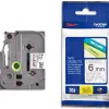 Ruban laminé tze pour titreuse brother p-touch tze111 6mm coloris impression noir/transparent