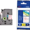 Ruban laminé tze pour titreuse brother p-touch tze232 12mm coloris impression rouge/blanc