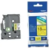 Ruban laminé tze pour titreuse brother p-touch tze641 18mm coloris impression noir/jaune