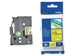 Ruban laminé tze pour titreuse brother p-touch tze641 18mm coloris impression noir/jaune