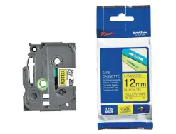 Ruban laminé tze pour titreuse brother p-touch tze631 12mm coloris impression noir/jaune
