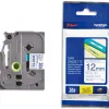 Ruban laminé tze pour titreuse brother p-touch tze233 12mm coloris impression bleu/blanc