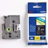 Ruban laminé tze pour titreuse brother p-touch tze325 9mm coloris impression blanc/noir