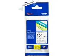 Ruban laminé tze pour titreuse brother p-touch tze231 12mm coloris impression noir/blanc