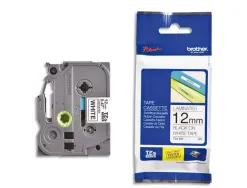 Ruban laminé tze pour titreuse brother p-touch tze231 12mm coloris impression noir/blanc