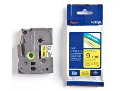 Ruban laminé tze pour titreuse brother p-touch tze621 9mm coloris impression noir/jaune