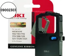 Ruban matricielle oki 09002303 pour ml183/192/193/280/320/321/33200/3321 couleur couleur noir