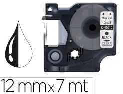 Ruban q-connect noir-transparent 12mm x 7mt d1 0-45010