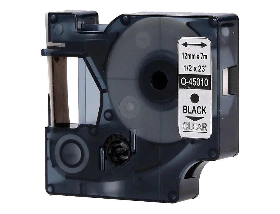 Ruban q-connect noir-transparent 12mm x 7mt d1 0-45010