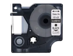 Ruban q-connect noir-transparent 12mm x 7mt d1 0-45010
