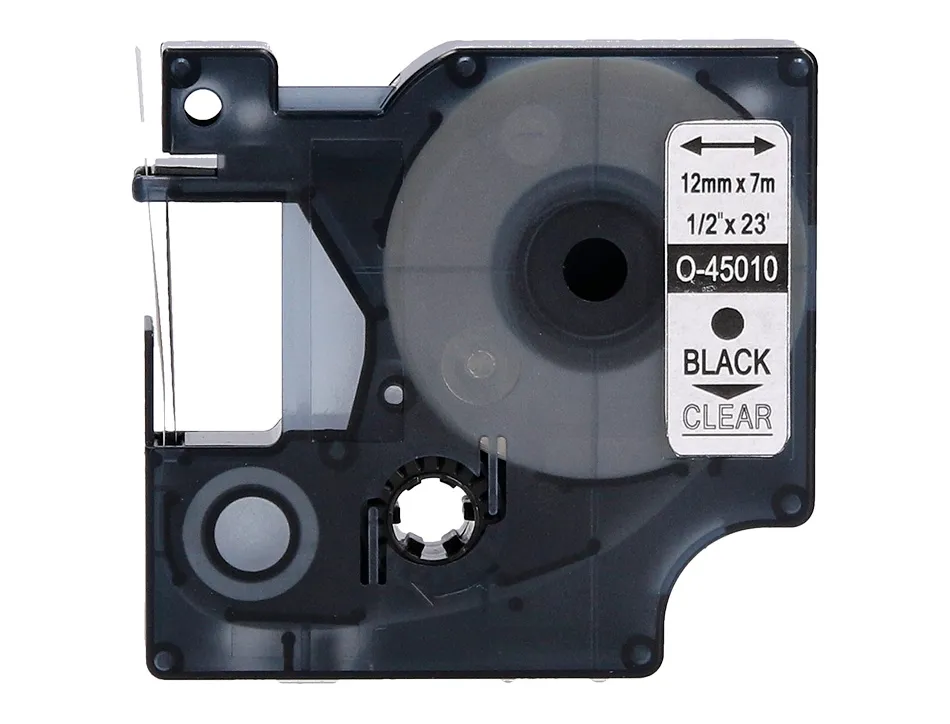 Ruban q-connect noir-transparent 12mm x 7mt d1 0-45010