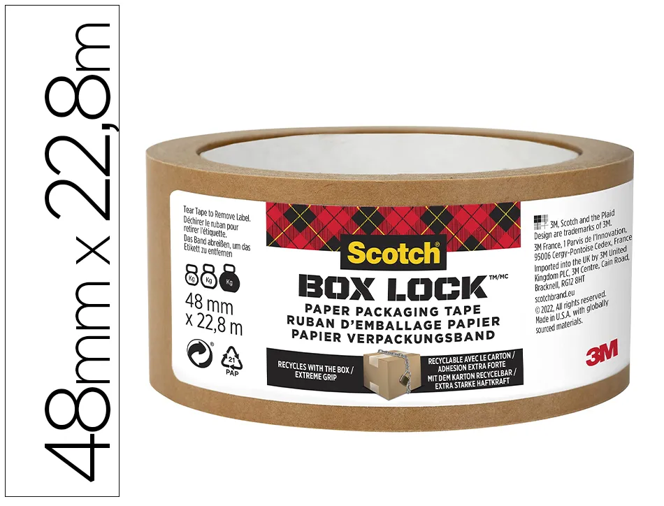Ruban scotch emballage papier box lock 48mmx22,8m