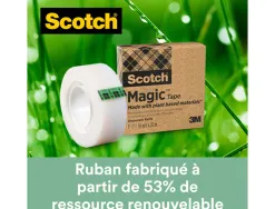 Ruban scotch magic recyclé 19 mm x 30 m boîte individuelle