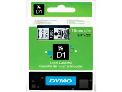 Ruban titreuse dymo 1000/5500 19mmx7m coloris impression noir/transparent