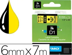 Ruban titreuse dymo 1000/5500 6mmx7m coloris impression noir/jaune