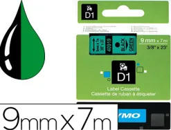 Ruban titreuse dymo 1000/5500 9mmx7m coloris impression noir/vert