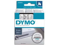 Ruban titreuse dymo d1 9mmx7m coloris impression noir/transparent