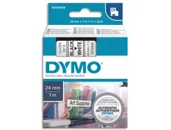 Ruban titreuse dymo d1 24mmx7m coloris impression noir/blanc