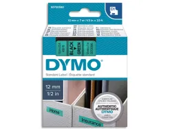 Ruban titreuse dymo d1 12mmx7m coloris impression noir/vert