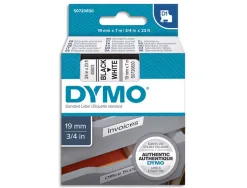 Ruban titreuse dymo d1 19mmx7m coloris impression noir/blanc