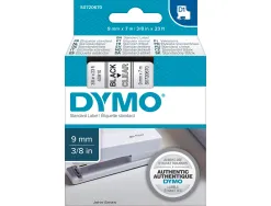 Ruban titreuse dymo d1 9mmx7m coloris impression noir/transparent