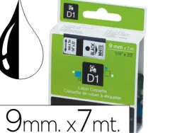 Ruban titreuse dymo d1 9mmx7m coloris impression noir/transparent