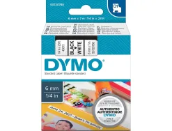 Ruban titreuse dymo d1 6mmx7m coloris impression noir/blanc