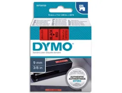 Ruban titreuse dymo d1 9mmx7m coloris impression noir/rouge