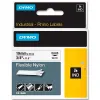 Ruban titreuse dymo industriel rhino support nylon flexible 19mmx3.5m coloris impression noir/blanc