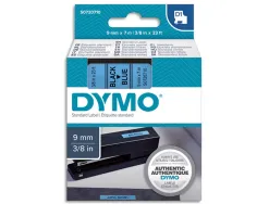 Ruban titreuse dymo électronique standard d1 9mmx7m 30g coloris impression noir/bleu