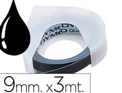 Ruban titreuse dymo pour pince à étiqueter 9mmx3m coloris noir