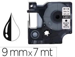 Ruban titreuse q-connect 1000 noir-blanc 9mm x 7mt d2 0-40913