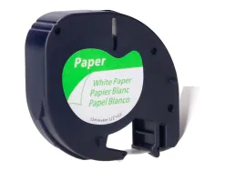 Ruban titreuse q-connect 12mm x 4 mt noir-blanc support papier letratag 091200
