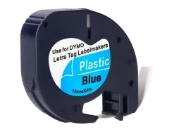 Ruban titreuse q-connect 12mm x 4 mt noir-bleu letratag 091205