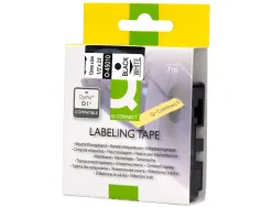 Ruban titreuse q-connect mk-221 blanc-noir 9mm x 8 mt compatible brother