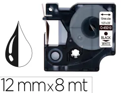 Ruban titreuse q-connect mk-221 blanc-noir 9mm x 8 mt compatible brother