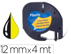 Ruban titreuse q-connect 12mm x 4 mt noir-jaune letratag 091202