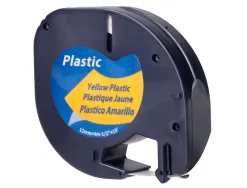 Ruban titreuse q-connect 12mm x 4 mt noir-jaune letratag 091202