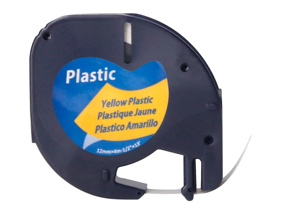 Ruban titreuse q-connect 12mm x 4 mt noir-jaune letratag 091202