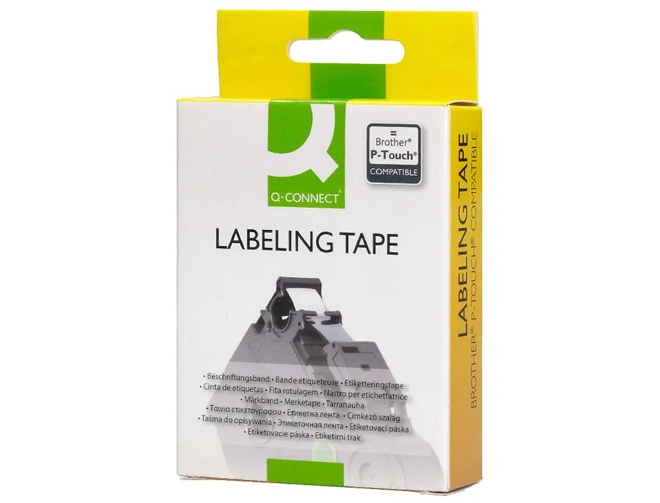 Ruban titreuse q-connect tze-211 blanc-noir 6 mm x 8 mt oze-211