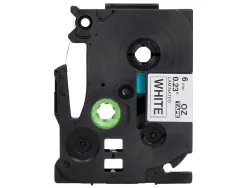 Ruban titreuse q-connect tze-211 blanc-noir 6 mm x 8 mt oze-211