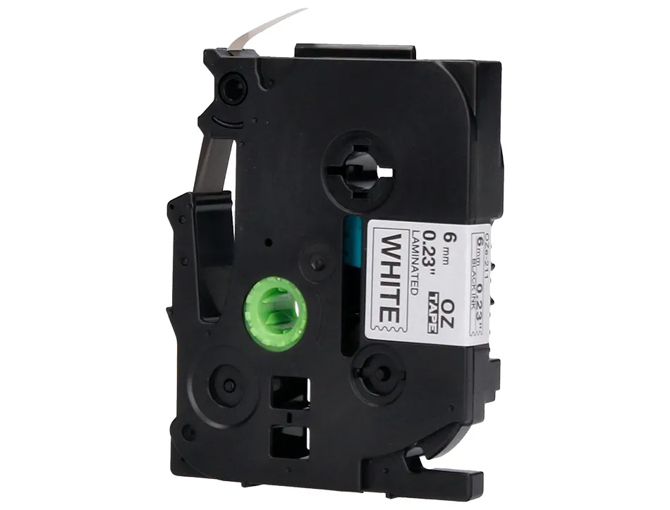 Ruban titreuse q-connect tze-211 blanc-noir 6 mm x 8 mt oze-211