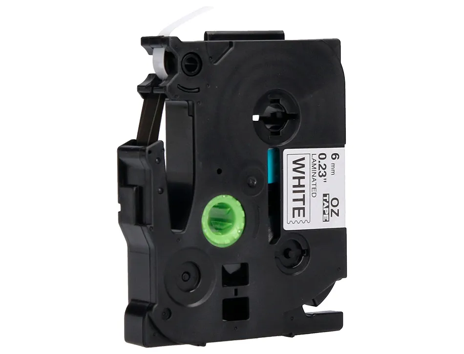 Ruban titreuse q-connect tze-211 blanc-noir 6 mm x 8 mt oze-211