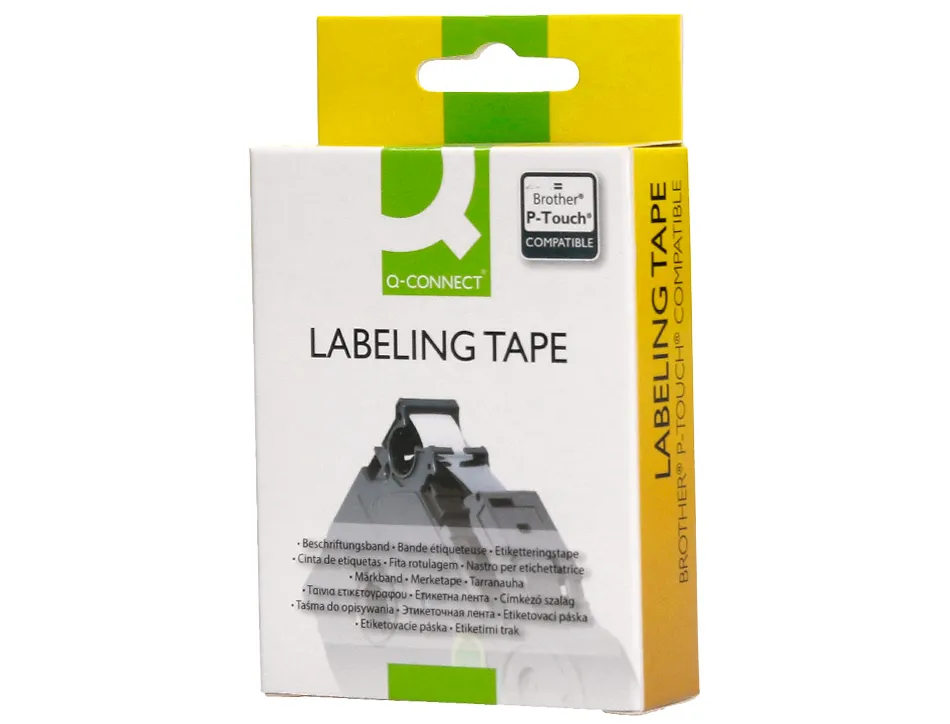 Ruban titreuse q-connect tze-231 blanc-noir 12 mm x 8 mt oze-231