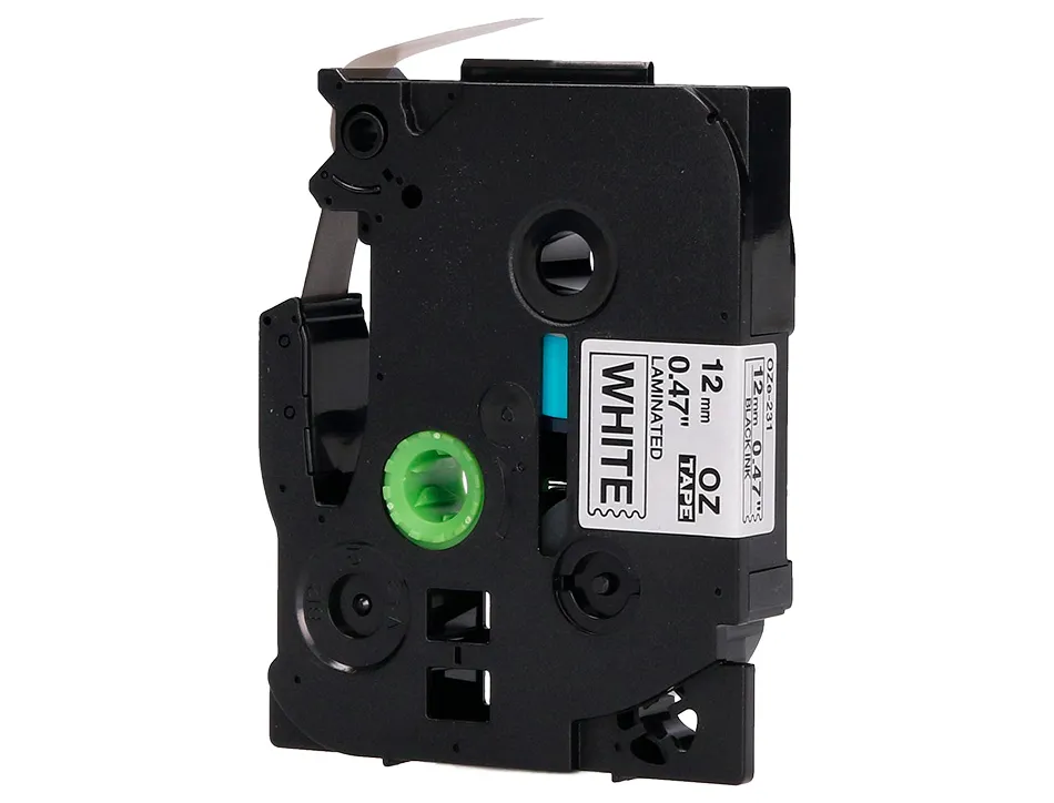 Ruban titreuse q-connect tze-231 blanc-noir 12 mm x 8 mt oze-231