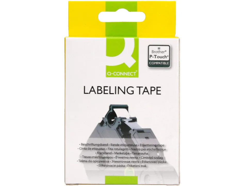 Ruban titreuse q-connect tze-641 jaune-noir 18 mm x 8 mt oze-641