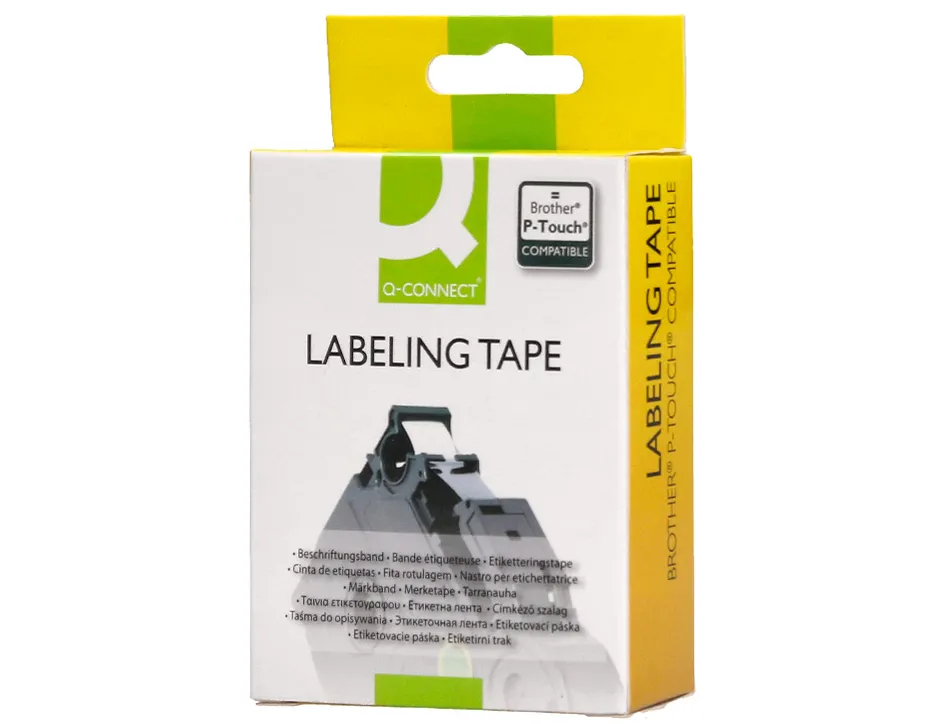 Ruban titreuse q-connect tze-641 jaune-noir 18 mm x 8 mt oze-641